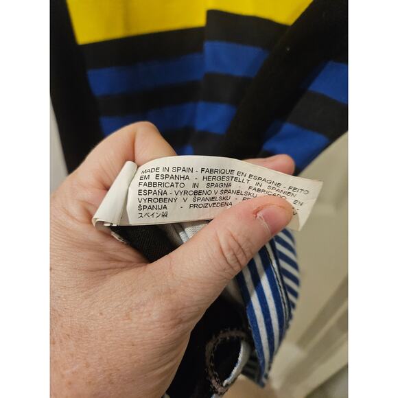 Desigual Striped Butterfly Dress Large Rainbow Embroidered Sleeveless Multicolor - Picture 7 of 9